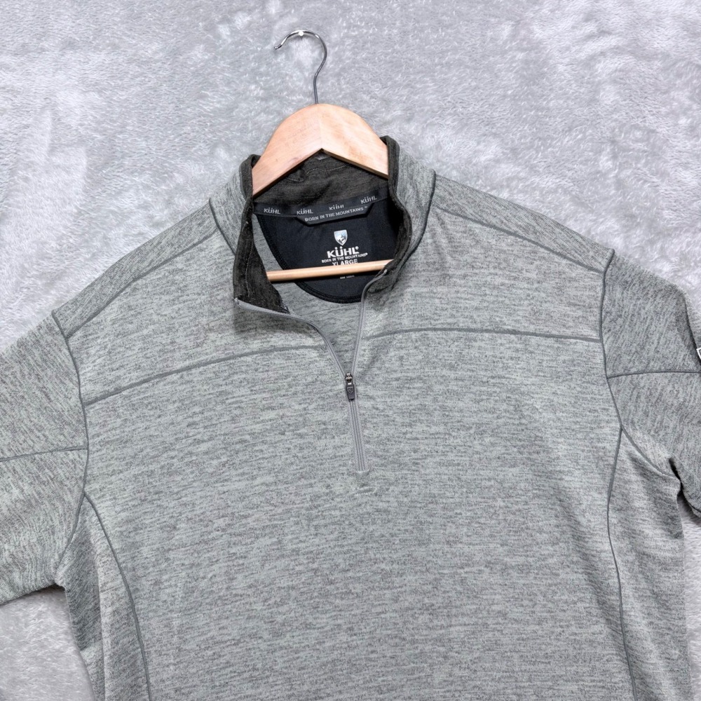 Kuhl Quarter Zip Pullover Men XL Gray Heathered Mock Neck Performance Sweater
